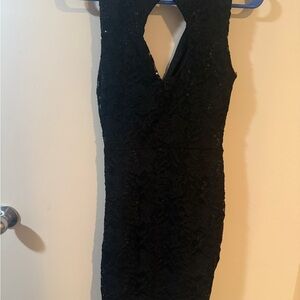 Lipsy Black Sequin Lace Dress